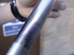 A - Graphite adhesion to the valve stem, after as little as 30 operating cycles. This caused significant juddering during operation, and would get worse with time.